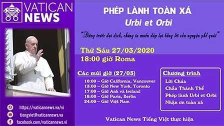 Phép lành toàn xá Urbi et Orbi (Thứ Sáu 27/03/2020)