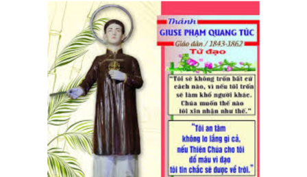Ngày 01.06: Thánh Giuse Túc, Giáo Dân, Tử Đạo (1843-1862)
