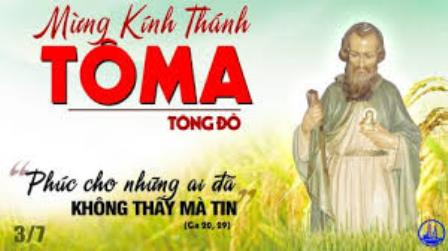 Ngày 03.07: Thánh Tôma Tông Đồ (Lễ Kính)