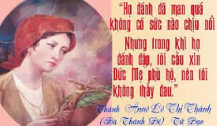 Ngày 12.07: Thánh Anê Lê Thị Thành (Anê Đê - Giáo Dân, Tử Đạo  (1781-1841)