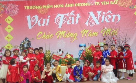 Trường Mầm Non Ánh Dương Tổ Chức Chương Trình  “Cô Mừng Xuân Sang Bé Vui Đón Tết”