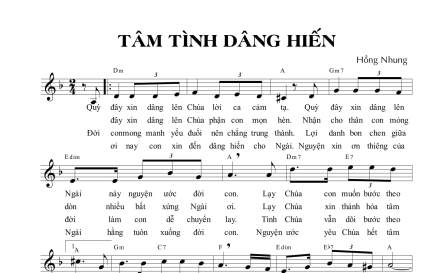 Bài Hát: Tâm Tình Hiến Dâng