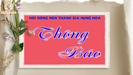 Hội Dòng Mến Thánh Giá Hưng Hoá: Thông Báo Tạm Hoãn Ngày Nhập Tu